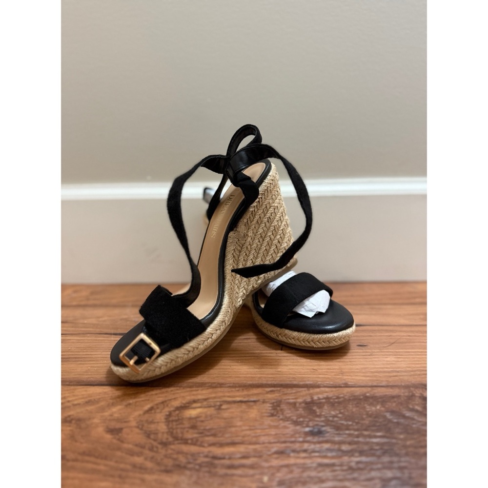 Black Wedge Sandals